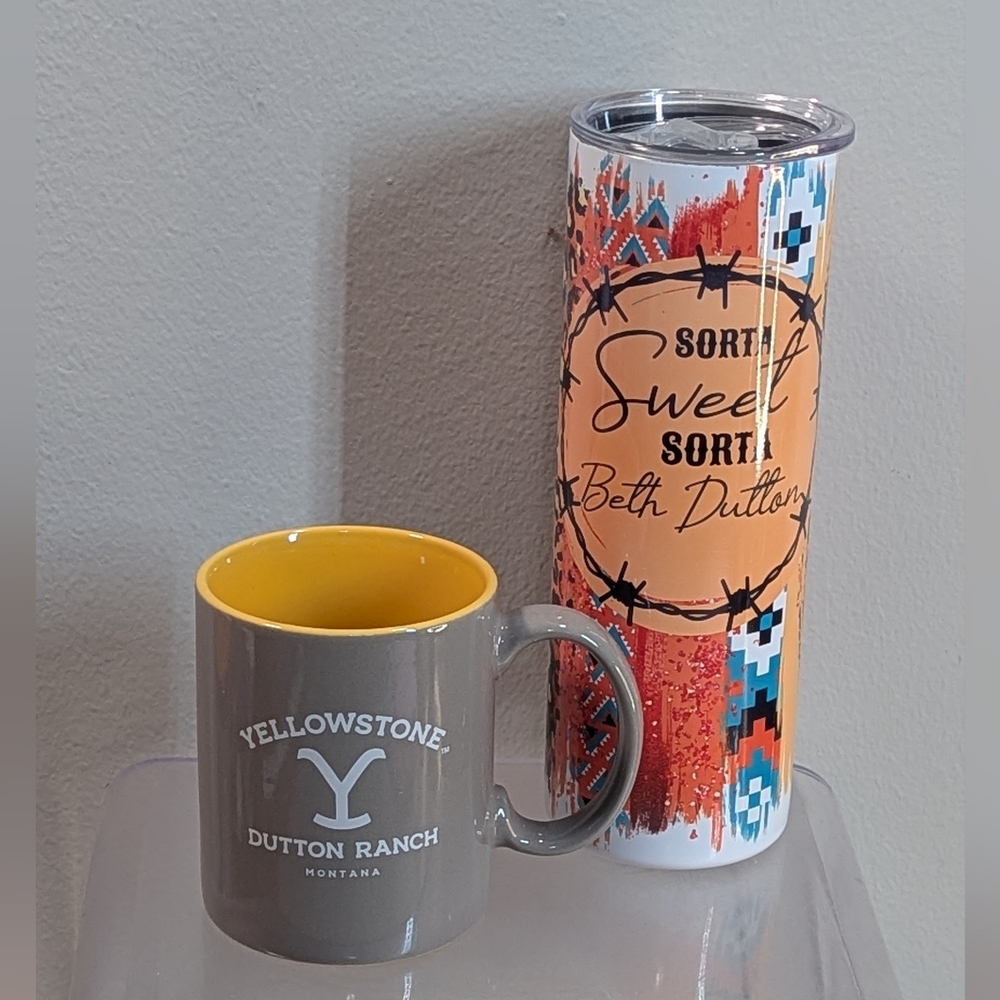 DUTTON RANCH YELLOWSTONE COFFEE MUG AND TRAVEL TUMBLER BUNDLE